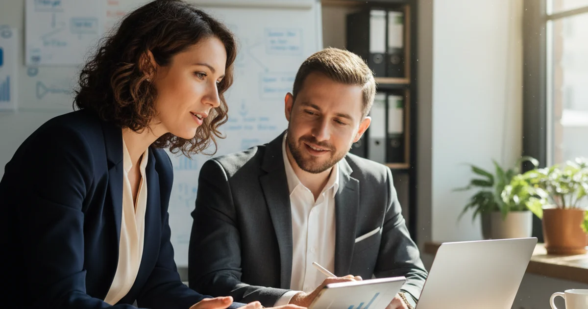 Diverse business professionals engaged in conversation around a conference table